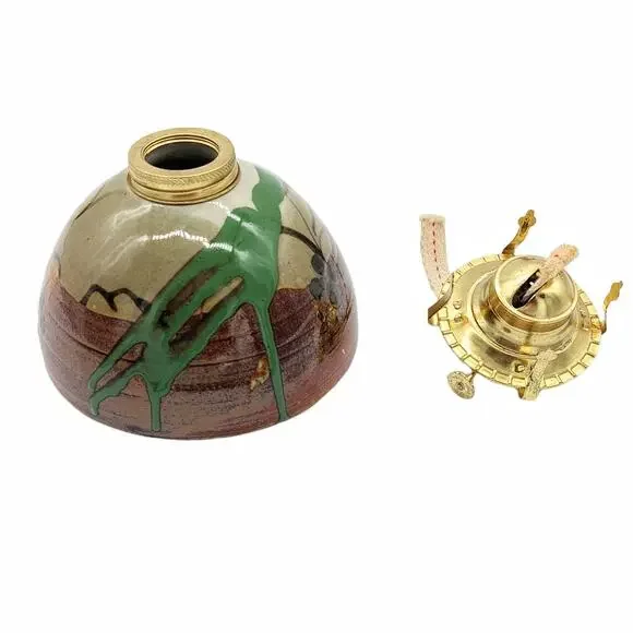 McLaughlin Studio Pottery Kerosene Oil Lamp Base Signed - Picture 3 of 9